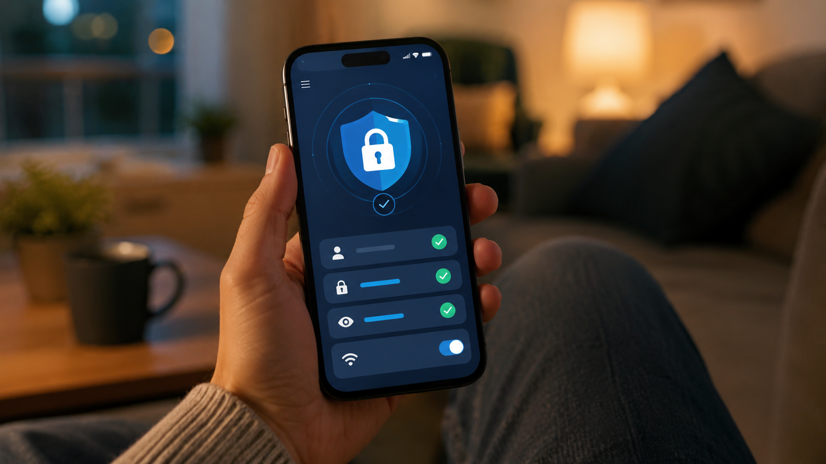 Smartphone showing privacy and security app interface for anonymous cam browsing — cam voyeur legal